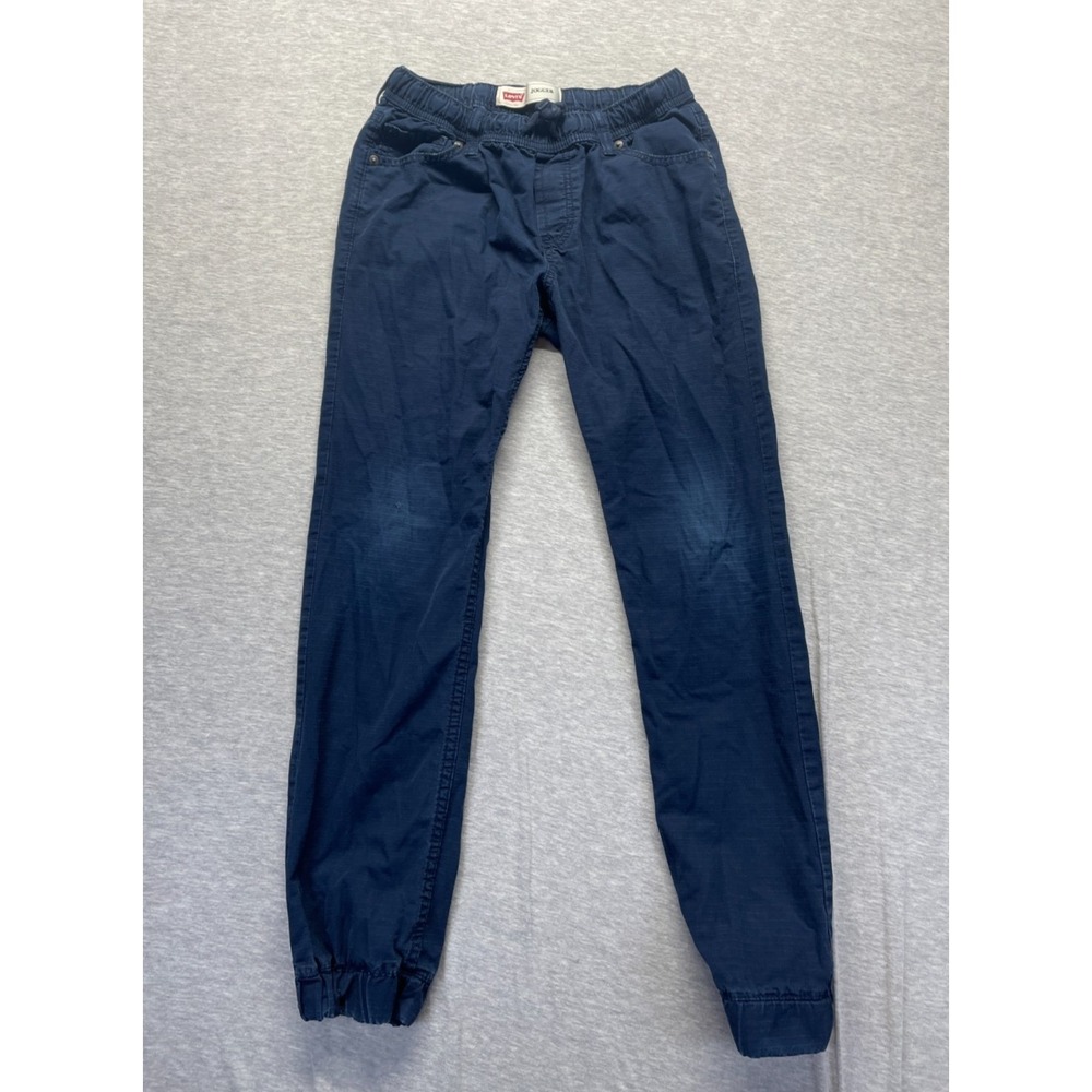 Levi's Ripstop Jogger Pants Boys L (12-13Y) Blue Cotton Drawstring Tapered Leg